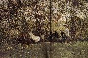 Ilia Efimovich Repin A bench in the returfing Germany oil painting artist